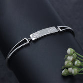 Silver Chevron Kada  Bracelet